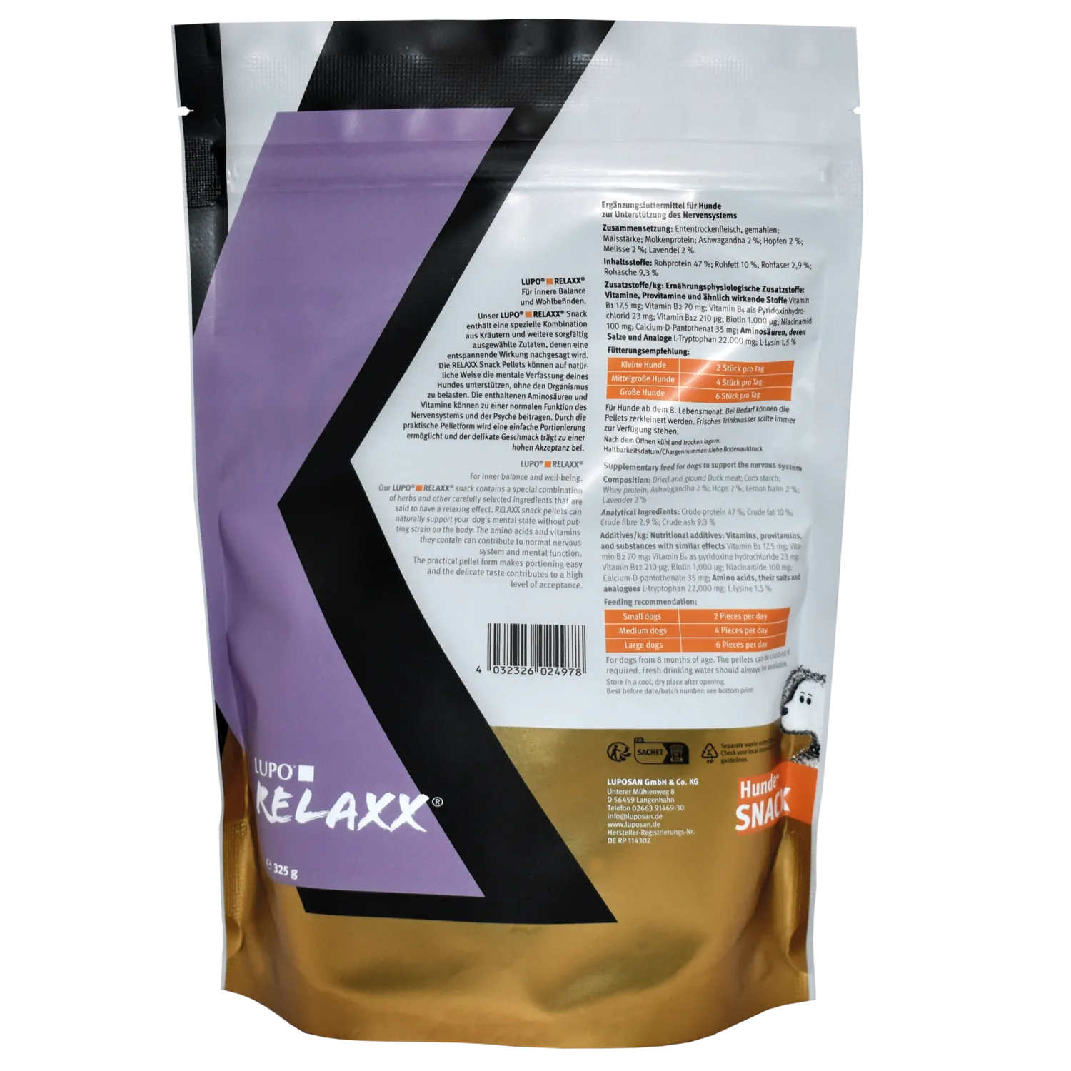 LUPO RELAXX Snack für Hunde 325 g