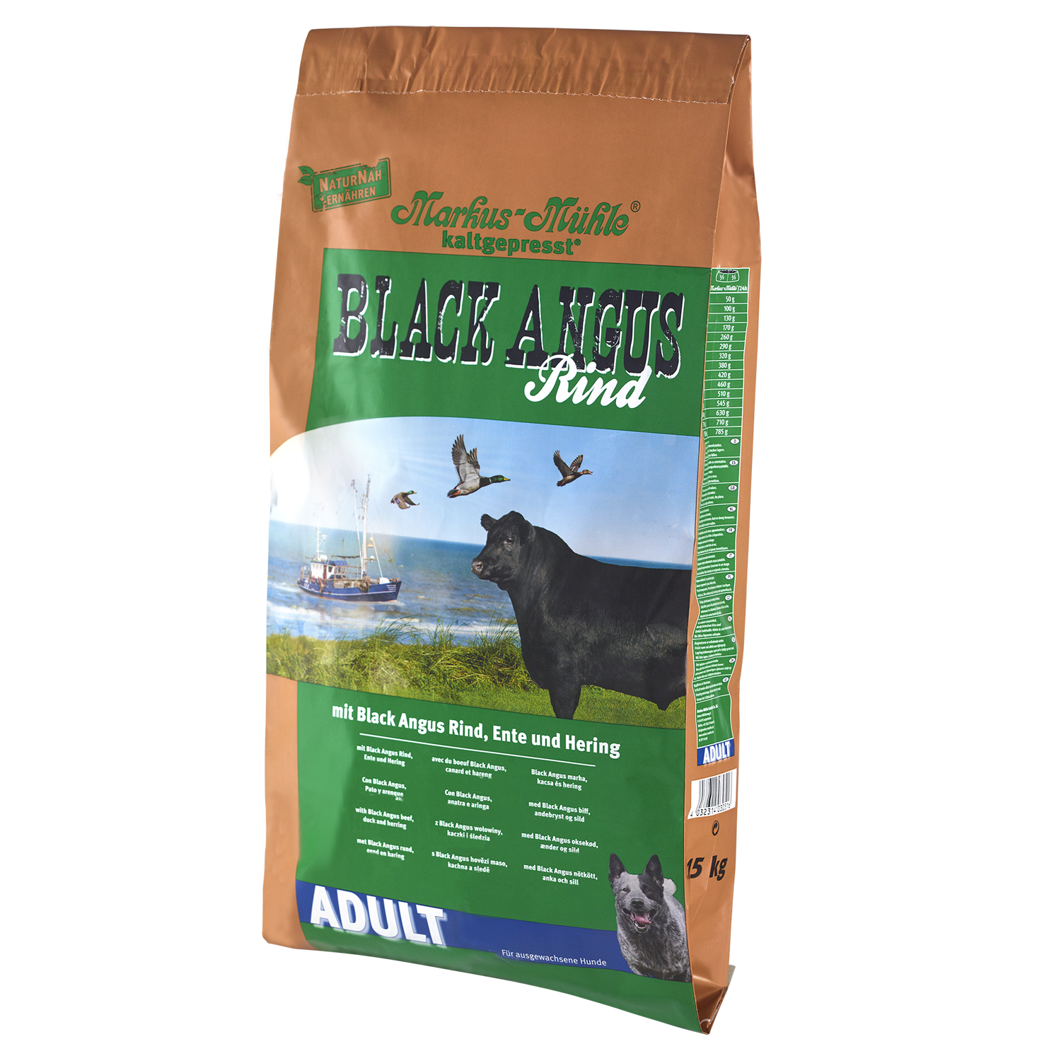 Markus Mühle Black Angus Senior Hundefutter – 15 Kg Sack – Kaltgepresst, Mit Black Angus Fleisch, Für ältere Hunde