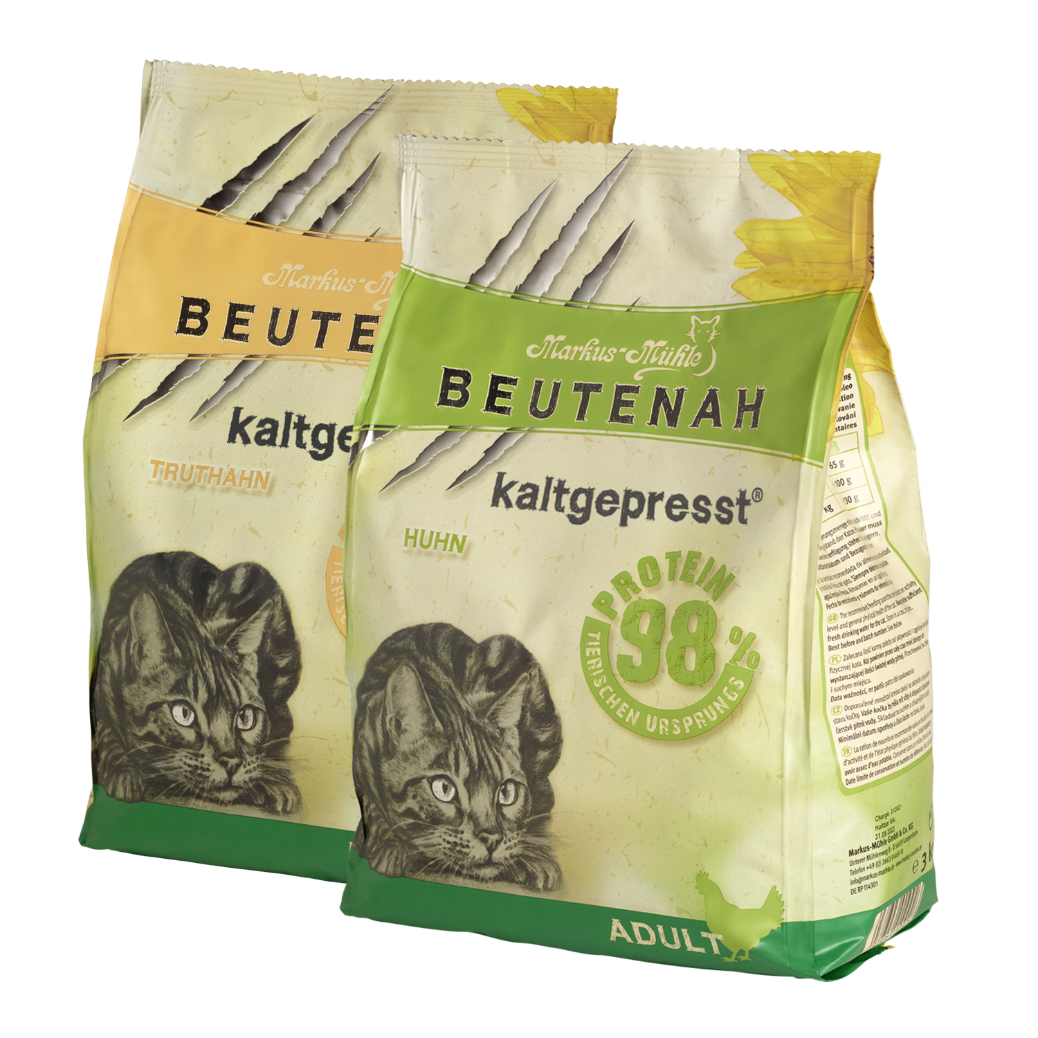 Doppelpack Markus-Mühle BEUTENAH Huhn & Truthahn je 3 kg Katzenfutter
