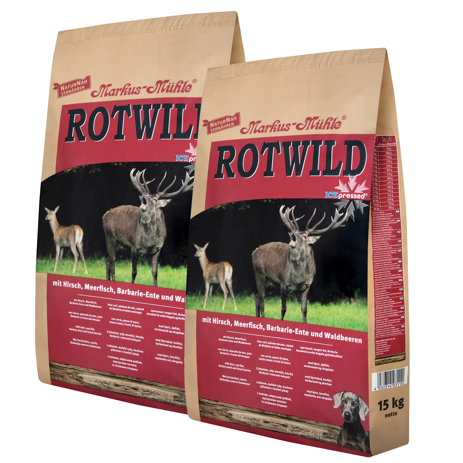 Doppelpack Markus-Mühle Rotwild 15 kg