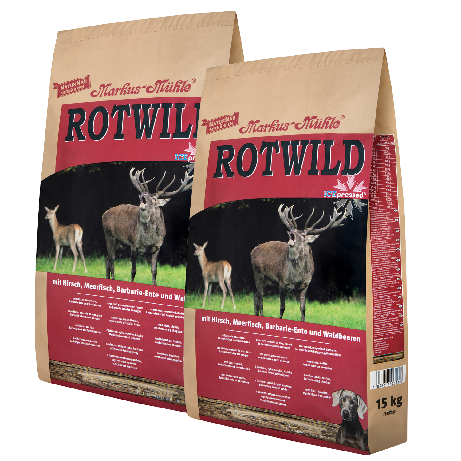 Doppelpack Markus-Mühle Rotwild 15 kg