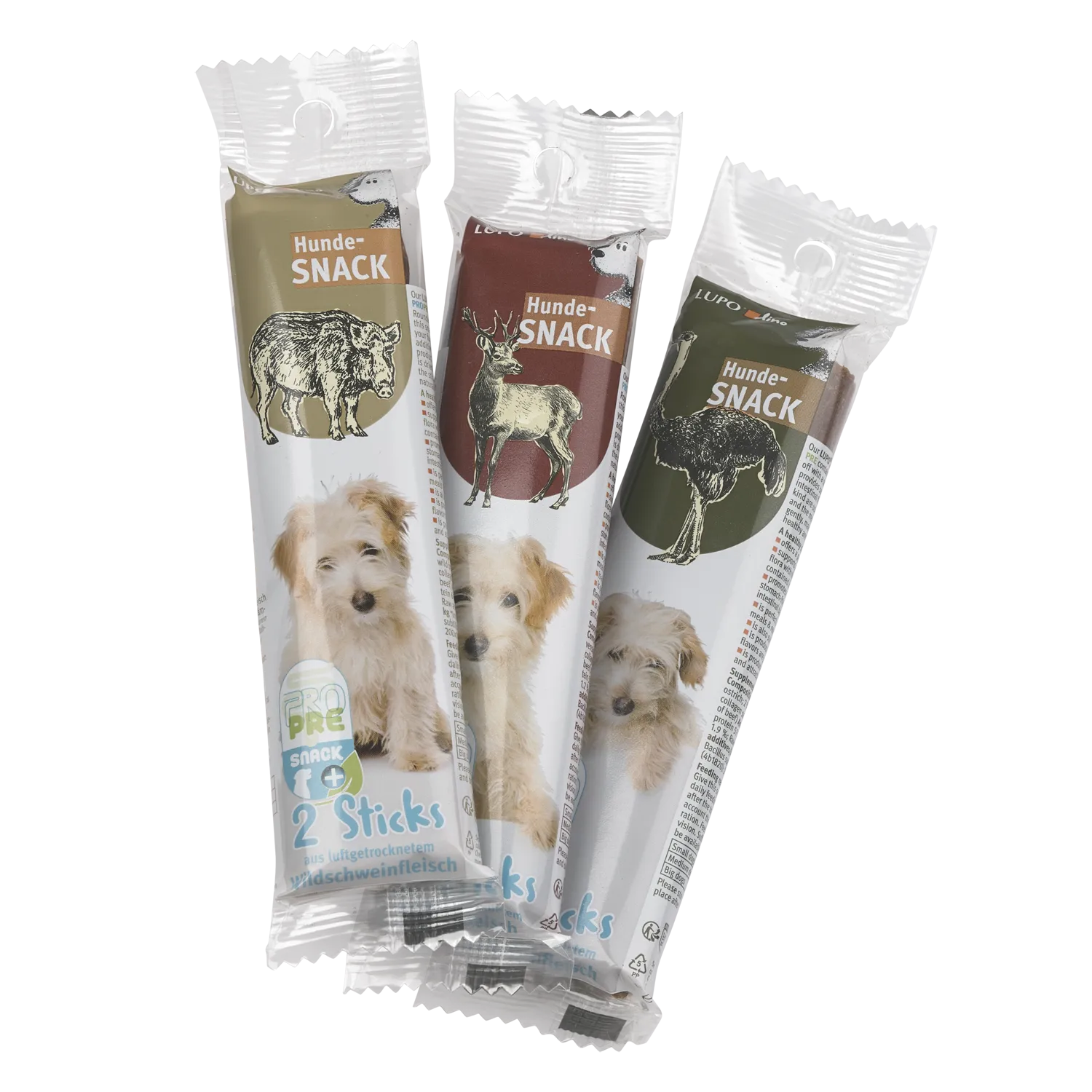 LUPOlino Hunde-Sticks Wildschwein 2 Stück 50g