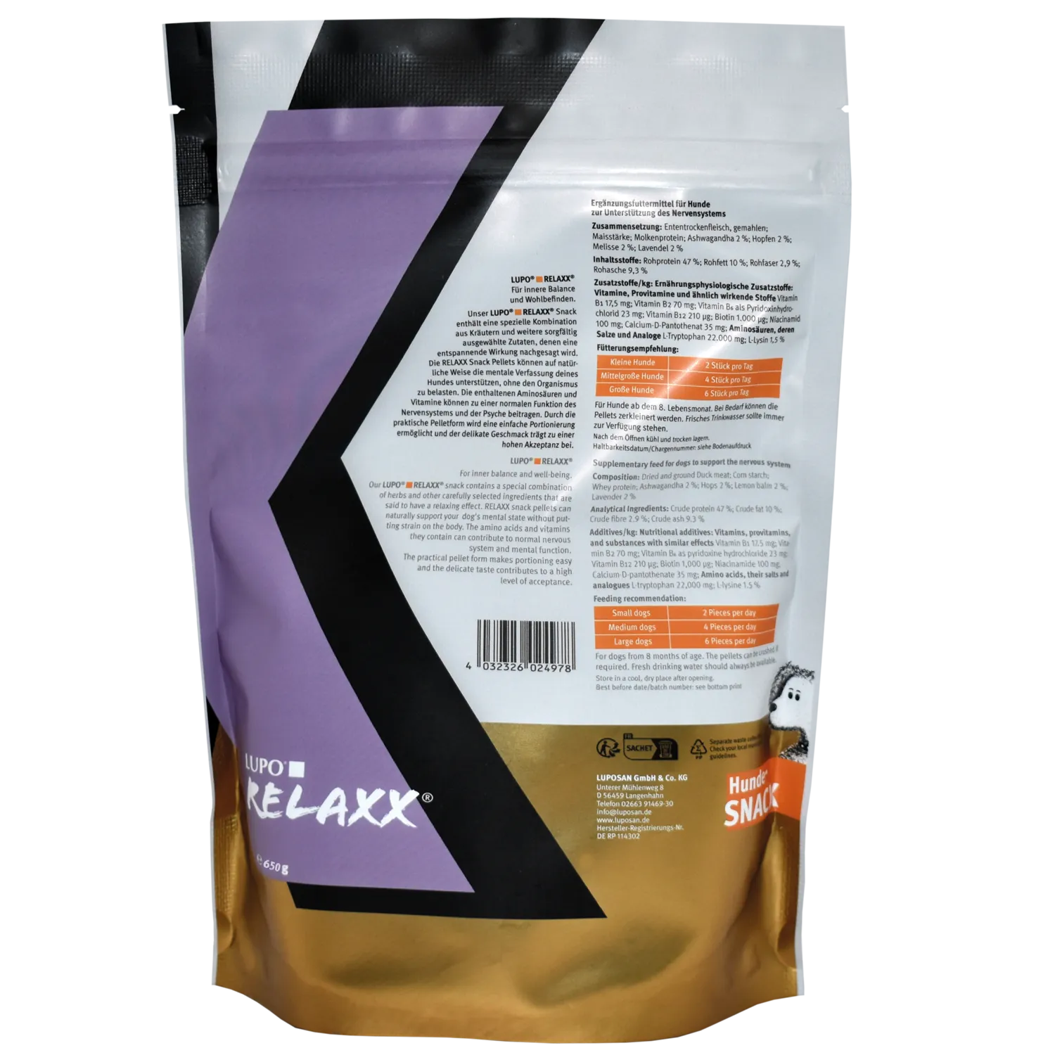 LUPO RELAXX Snack für Hunde 650 g