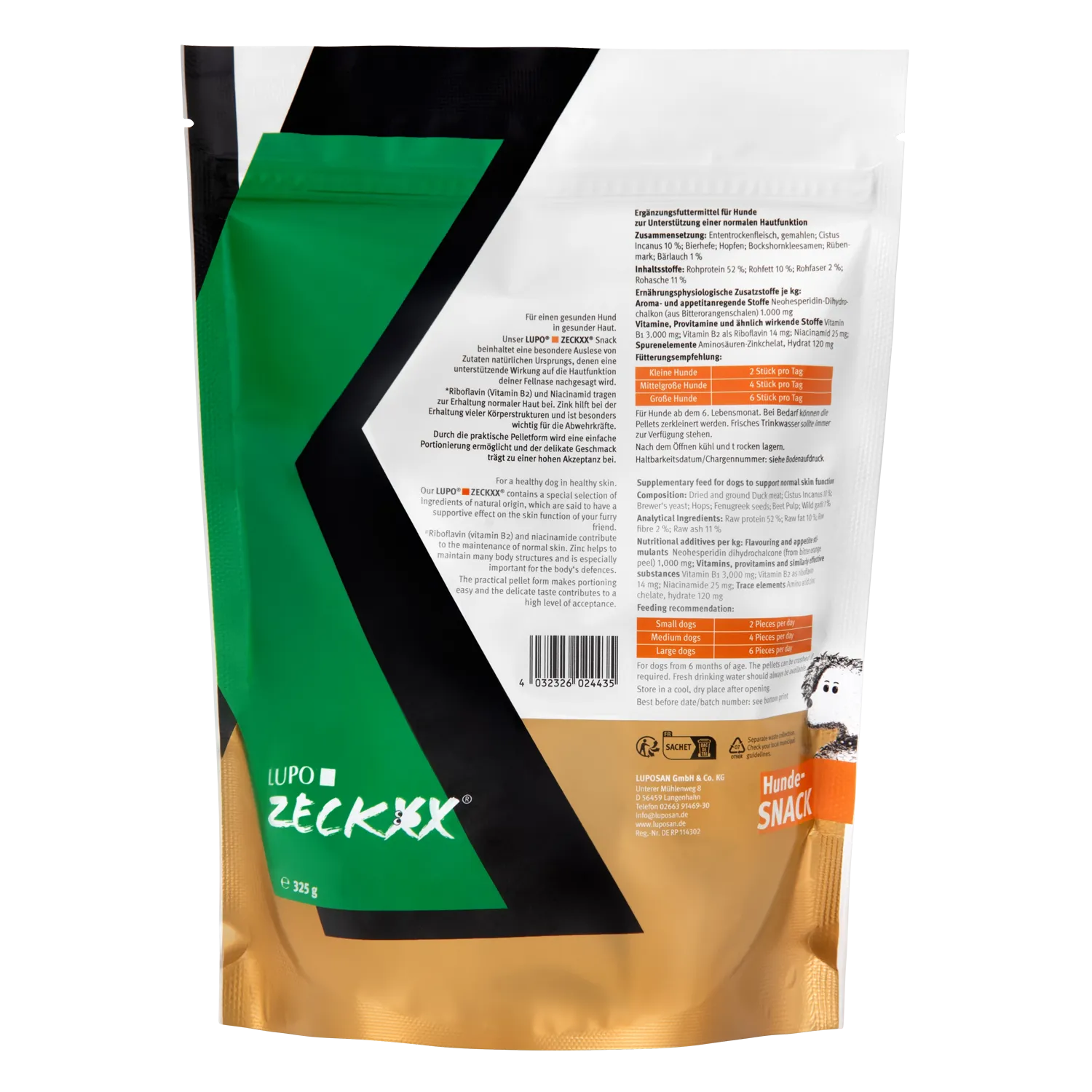 LUPO ZECKXX Snack für Hunde 325 g