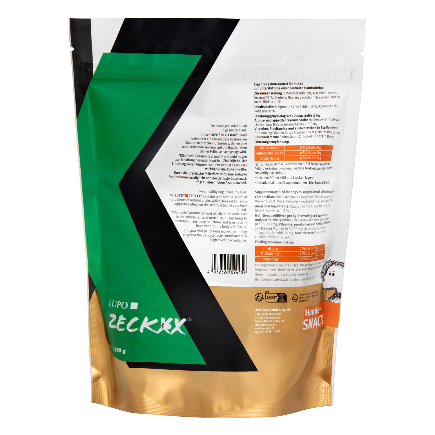 LUPO ZECKXX Snack für Hunde 650 g
