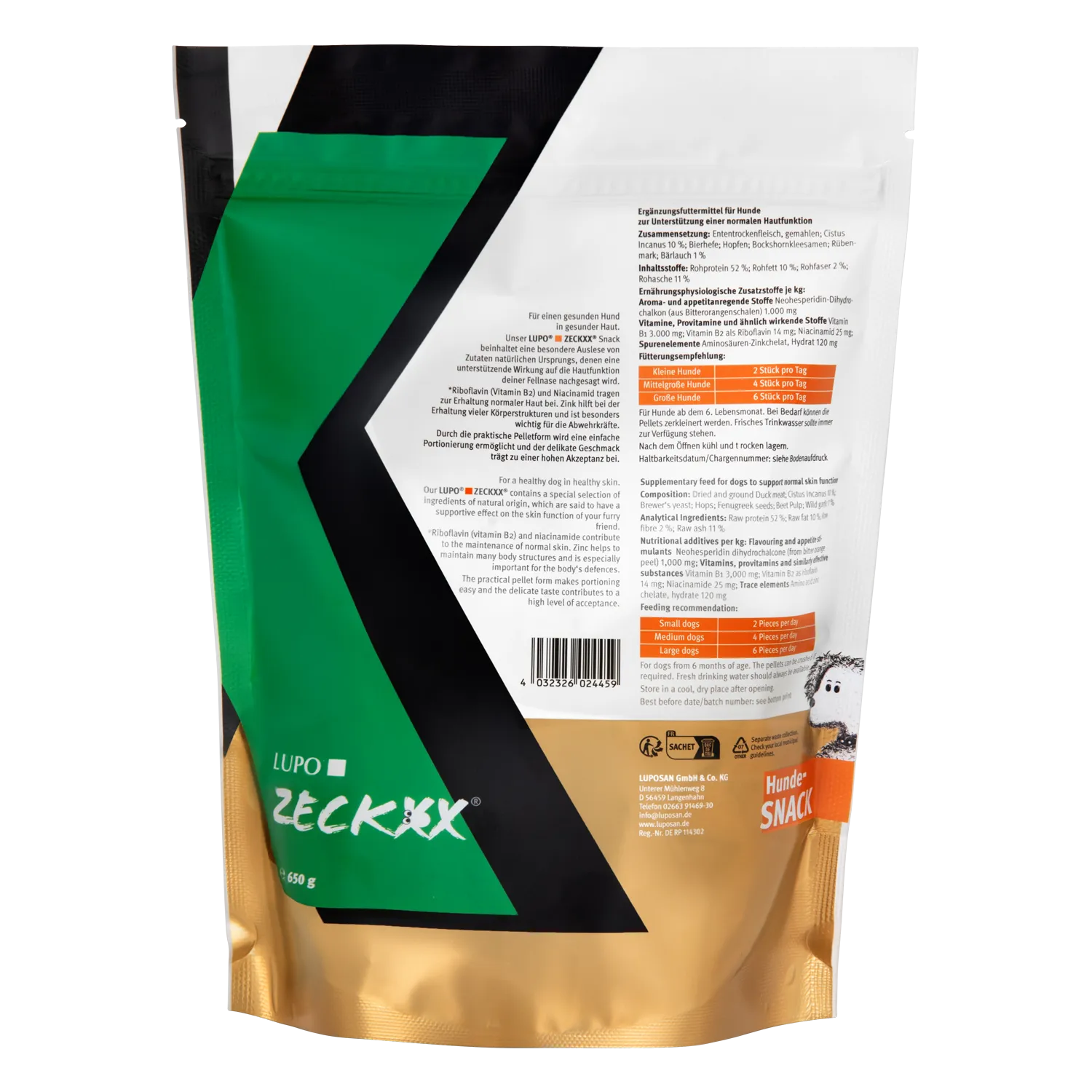 LUPO ZECKXX Snack für Hunde 650 g