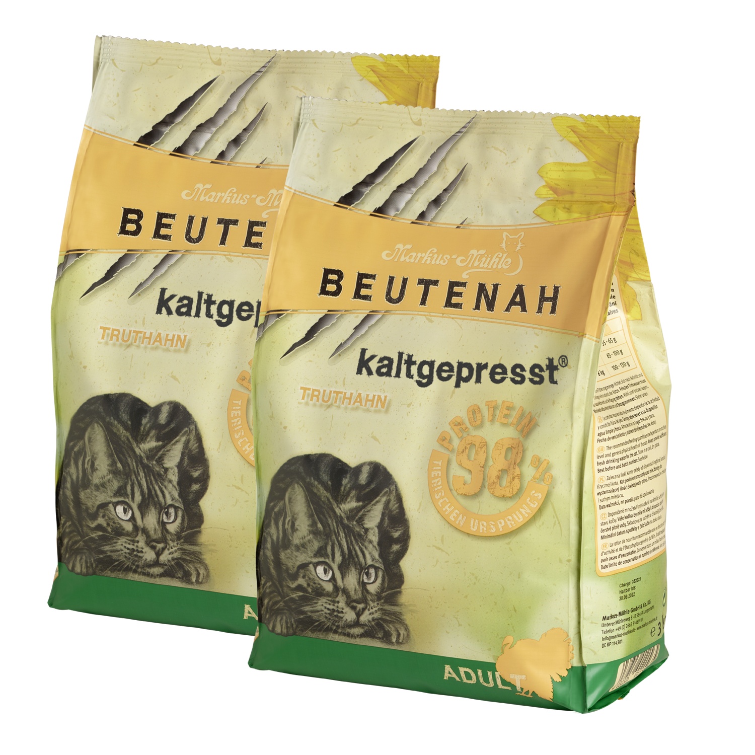 Doppelpack Markus-Mühle BEUTENAH Truthahn 2 x 3 kg Katzenfutter 