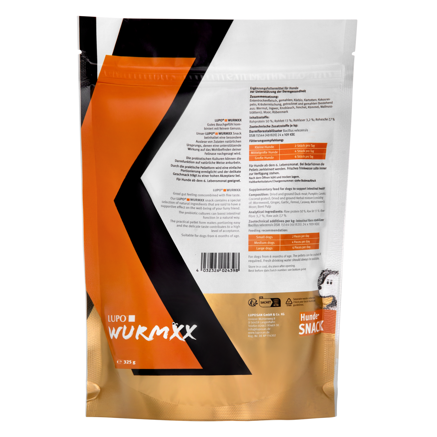 LUPO WURMXX Snack für Hunde 325 g