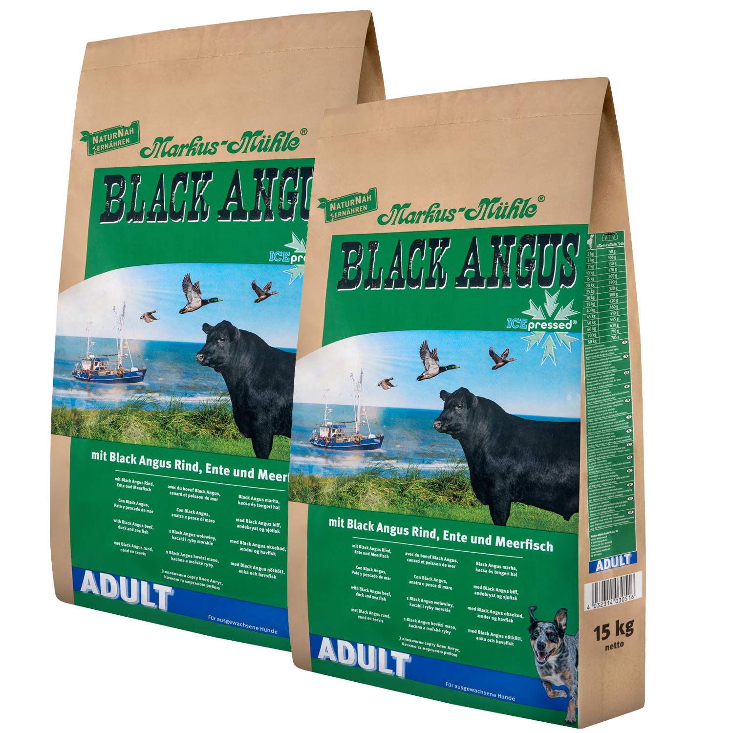 Doppelpack Markus-Mühle BLACK ANGUS ADULT 15 kg