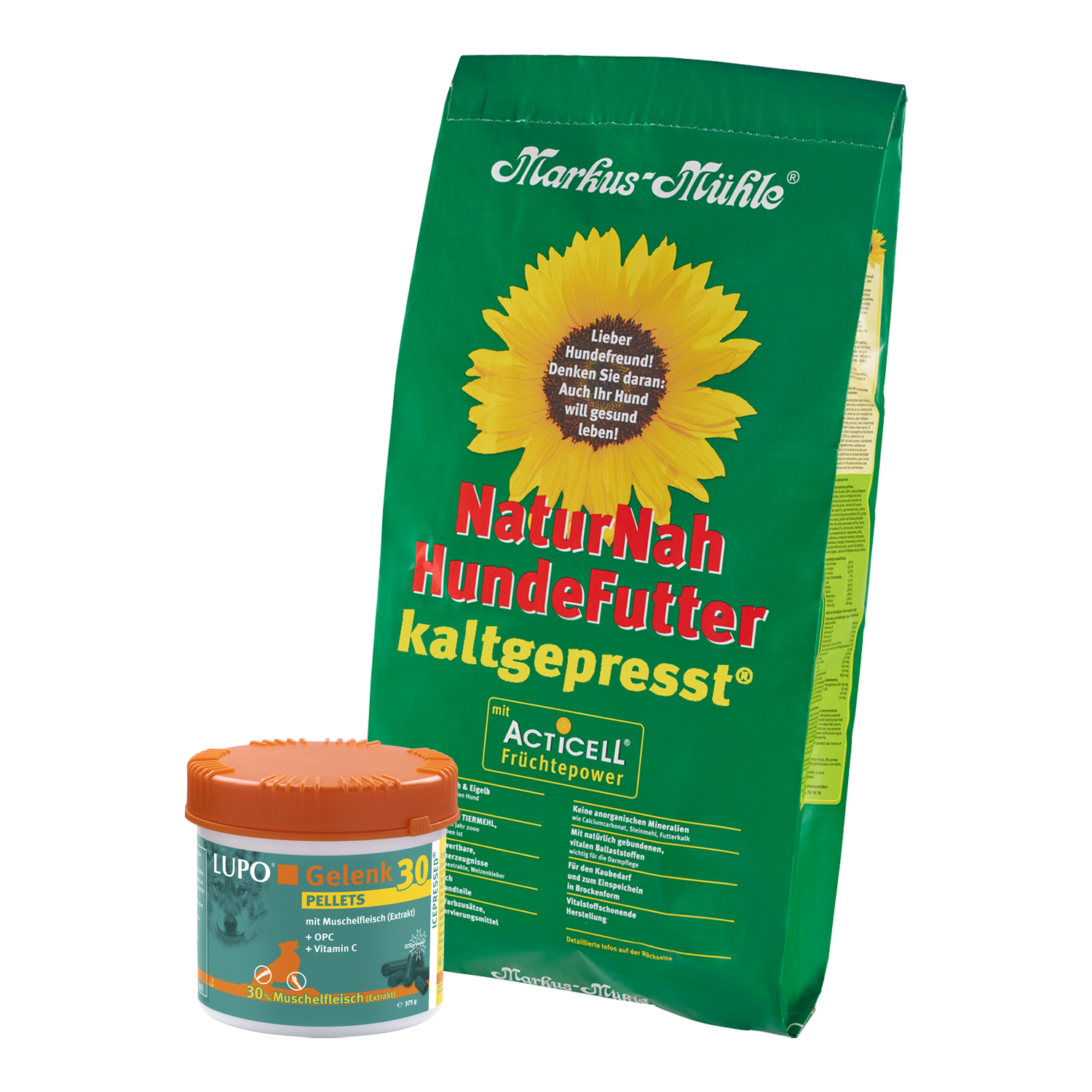 Bestseller-Paket Markus-Mühle NaturNah 15 kg + LUPO Gelenk 30 375 g Bestseller-Paket Markus-Mühle NaturNah 15 kg + LUPO Gelenk 30 375 g