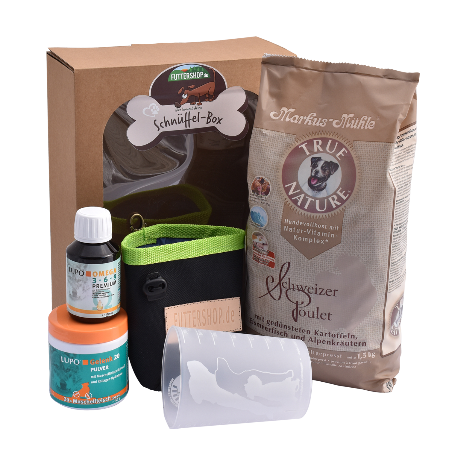 Schnüffel-Box TRUE NATURE 1,5kg + 100ml LUPO Omega 3-6-9 PREMIUM + 150g LUPO Gelenk
