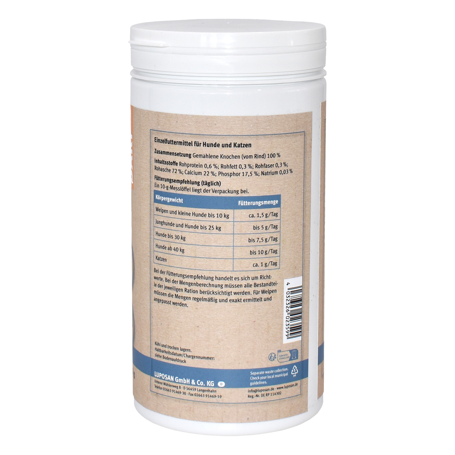 LUPO NATURAL BARF Knochen Pulver 1200 g