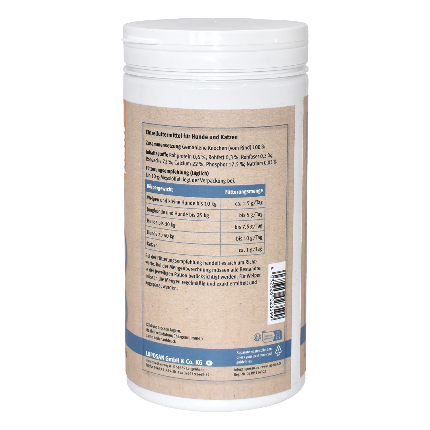 LUPO NATURAL BARF Knochen Pulver 1200 g