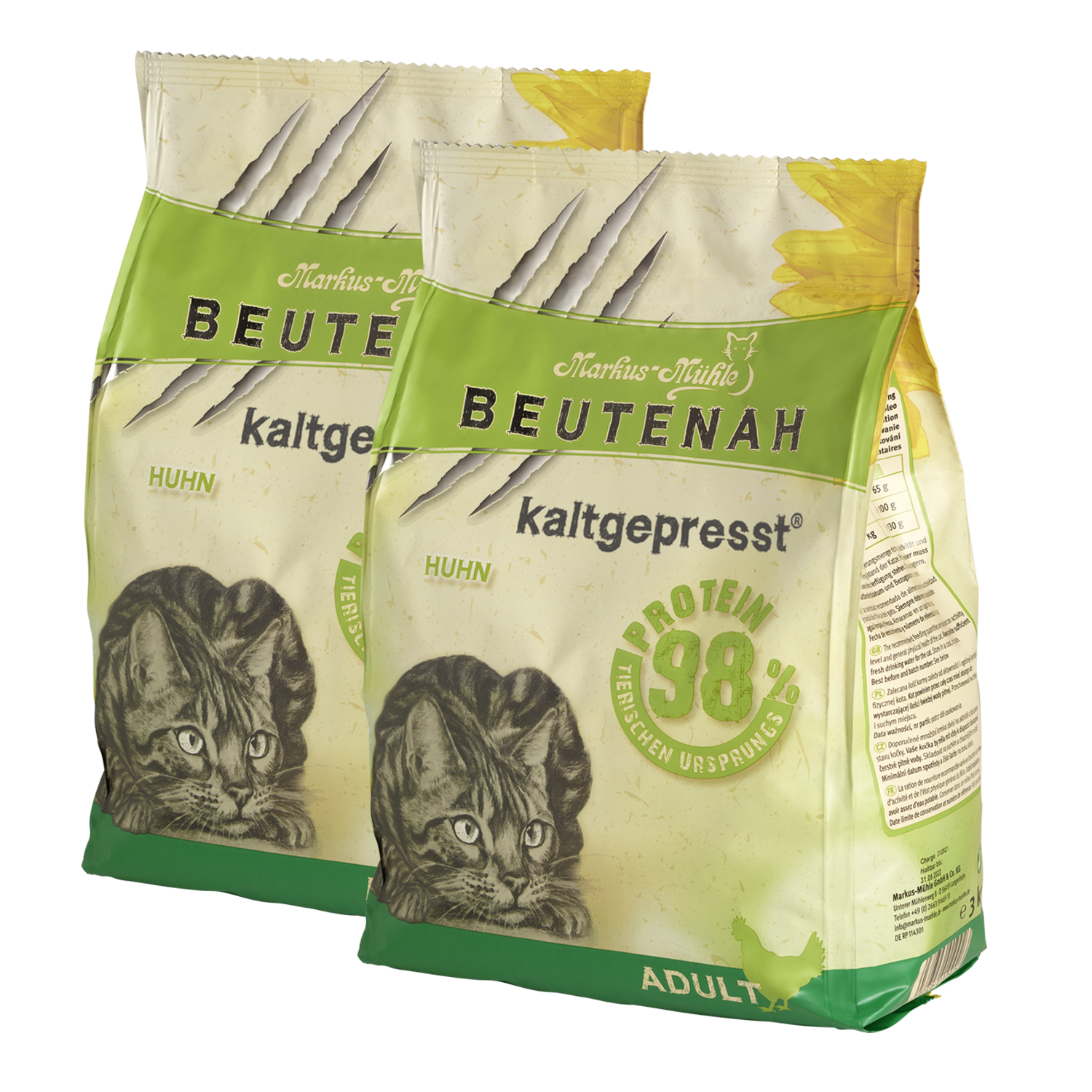 Doppelpack Markus Mühle BEUTENAH Huhn 2 x 3 kg Katzenfutter 