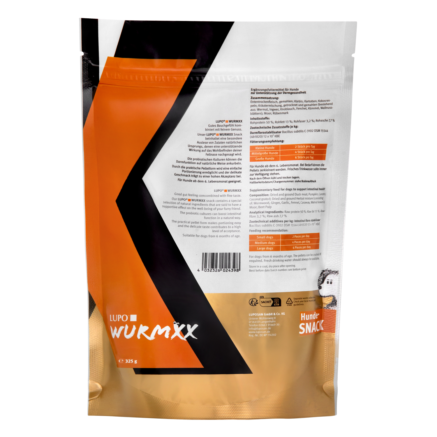 LUPO WURMXX Snack für Hunde 325 g