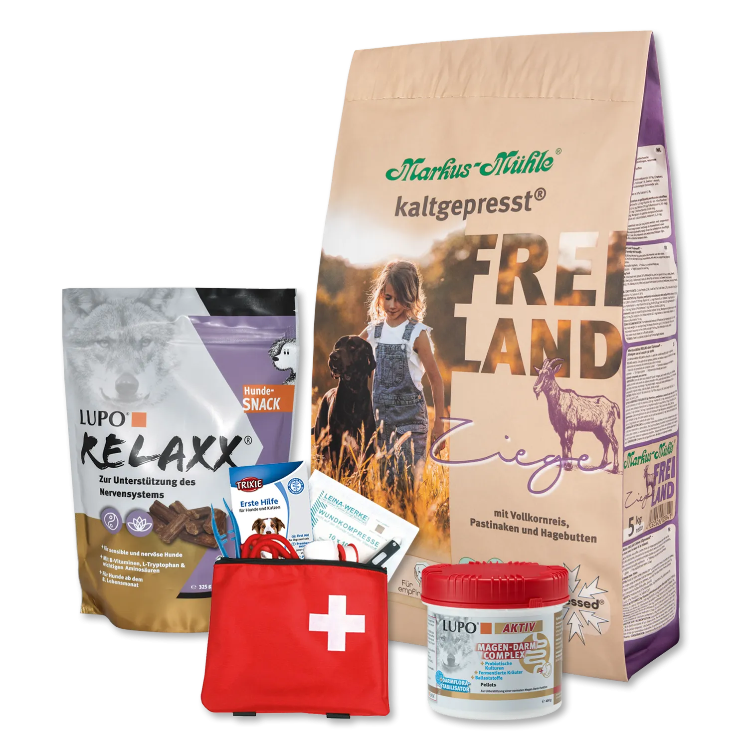 Freiland Ziege im Reiseset für Hunde
