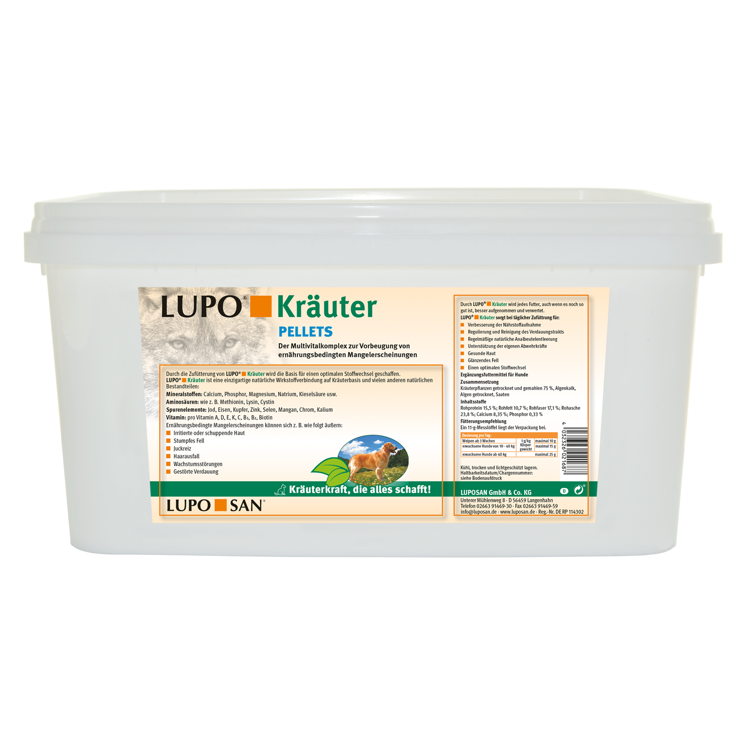 LUPO Kräuter Pellets 2,4 kg Eimer