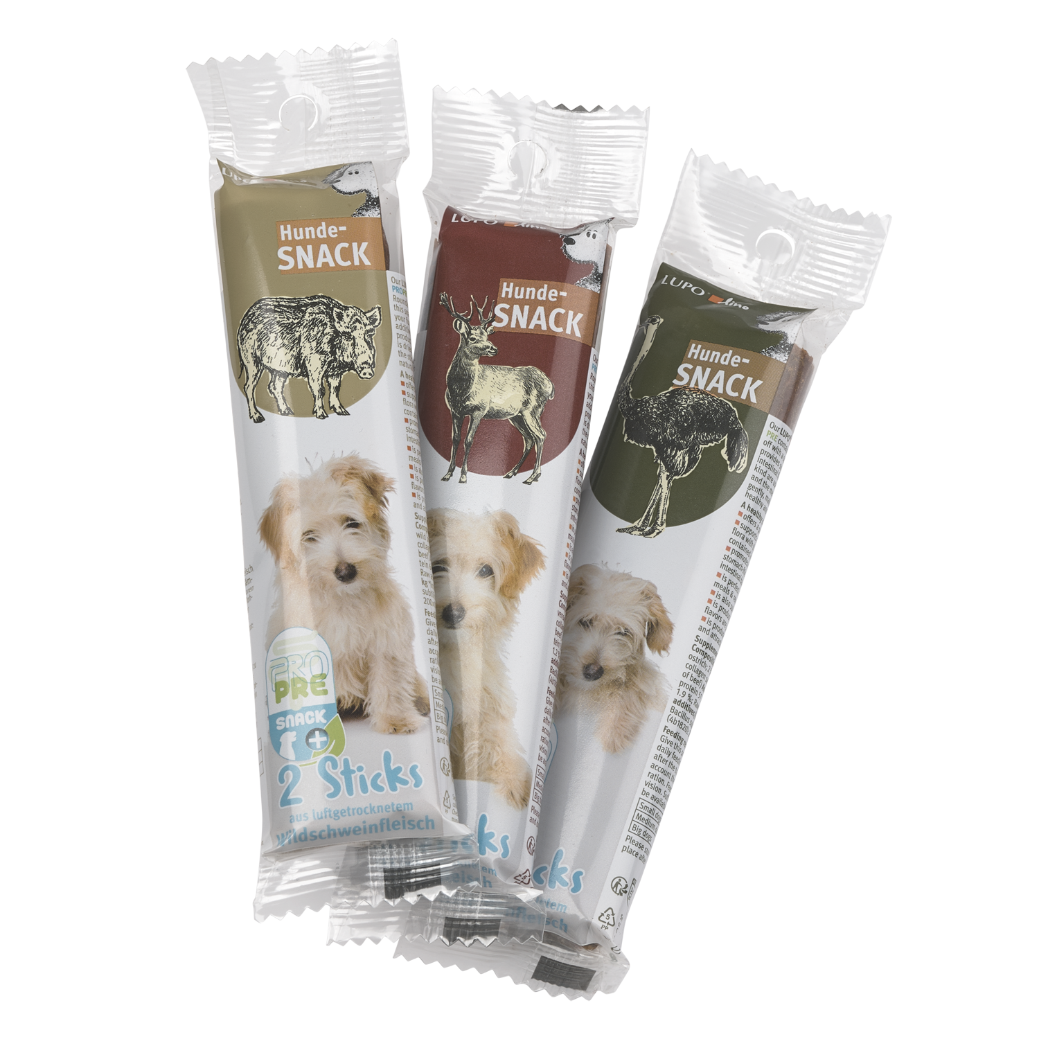 LUPOlino Hunde-Sticks Wildschwein 2 Stück 50g